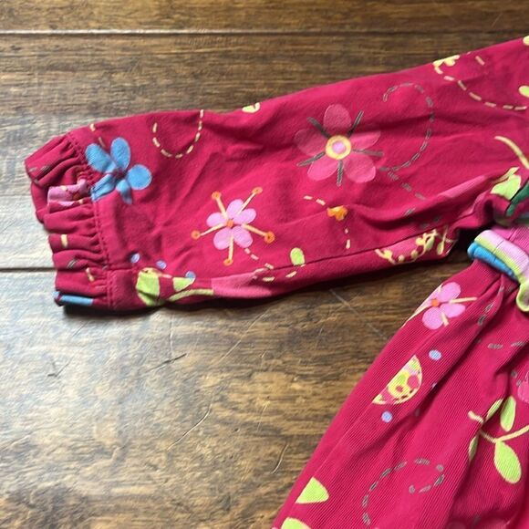 Hanna Andersson Horizontal Stripe/Floral Long Sleeve Dress, size 18-24 months - Picture 3 of 11